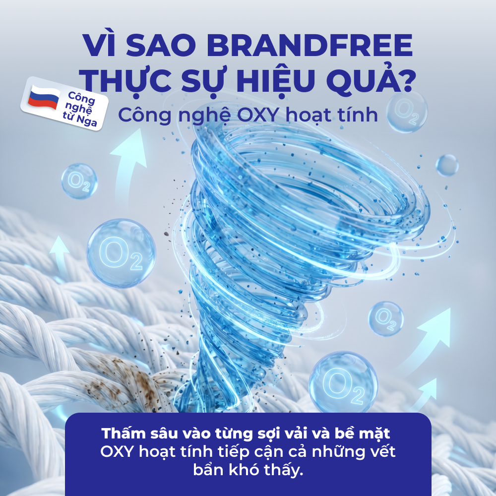 Bột Tẩy Oxy Đa Năng BRANDFREE Combo 1.5KG | Tẩy Trắng Quần Áo & Làm Sạch Toilet, Nhà Tắm, Nhà Bếp Hiệu Quả