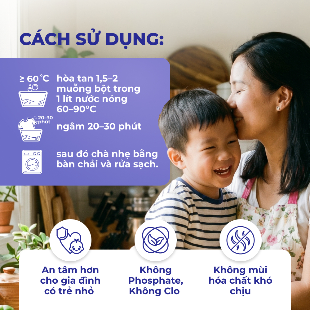 Bột Tẩy Oxy Đa Năng BRANDFREE Combo 1.5KG | Tẩy Trắng Quần Áo & Làm Sạch Toilet, Nhà Tắm, Nhà Bếp Hiệu Quả