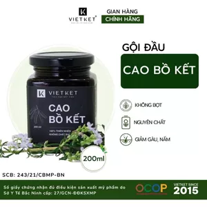 Cao Bồ Kết nguyên chất không bọt Vietket 200ml - Giảm gàu, giảm nấm, giảm ngứa, hỗ trợ mọc tóc