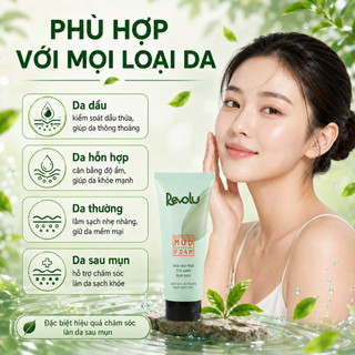 [CHÍNH HÃNG] - Sữa rửa mặt Revolu trà xanh bùn non thải độc kiểm soát dầu kháng khuẩn, ngừa mụn 100g