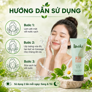 [CHÍNH HÃNG] - Sữa rửa mặt Revolu trà xanh bùn non thải độc kiểm soát dầu kháng khuẩn, ngừa mụn 100g