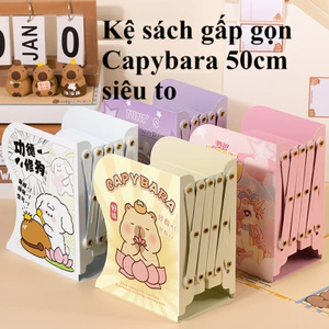 Kệ Sách 3 Ngăn Kim Loại Gấp Gọn Capybara Panda Giá Để Sách Để Bàn Chống Gỉ Cao Cấp MUN STORE KESACH848