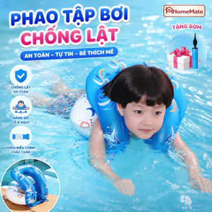 Áo Phao Tập Bơi chống Lật Cho Bé HomeMate, Áo Phao Bơi Trẻ Em Bơm Hơi Quấn Người Hình Thú Size S M L