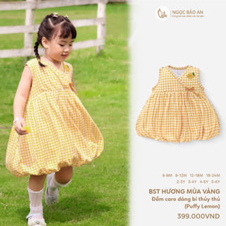 NBAN (6M-6Y) Quần áo bé gái Hương Mùa Vàng, thời trang trẻ em mùa hè cotton mềm mát cho bé