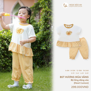 NBAN (6M-6Y) Quần áo bé gái Hương Mùa Vàng, thời trang trẻ em mùa hè cotton mềm mát cho bé