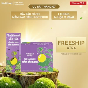 Thùng 24 Hộp Sữa Hạt Nutifood 180ml (Sữa Mầm Đậu Nành - Sữa Yến Mạch - 20 Loại Hạt)