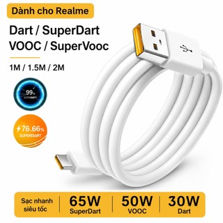 Tương thích OPPO Realme Cáp sạc nhanh 6A USB-C VOOC SuperVOOC SuperDart 65W Dùng cho Find X8 Reno13 Ace5 K13 Realme GT7
