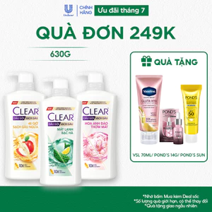Dầu gội sạch gàu Clear đánh bay gàu & nhờn ngứa, sảng khoái cả ngày dài 630G