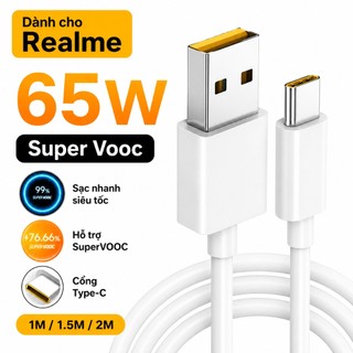 Tương thích OPPO Realme Cáp sạc USB Type C 6A Sạc nhanh VOOC SuperVOOC SuperDart 65W Cho Find X8 Reno13 12 12 11 10 Ace5
