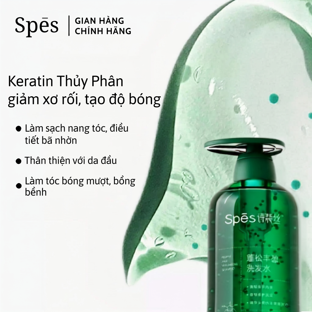 Dầu gội, dầu xả SPĒS muối biển kiểm soát dầu, hỗ trợ tạo phồng mái tóc chính hãng 500ml