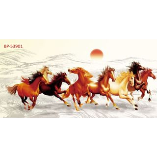 Tranh Dán Tường Mã Đáo Thành Công Vải Lụa 3D, chống thấm nước