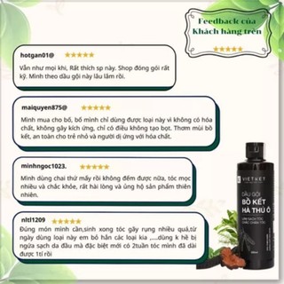 Dầu gội bồ kết hà thủ ô - không bọt Vietket 200ml - Giảm gàu, giảm nấm, giảm ngứa, hỗ trợ mọc tóc