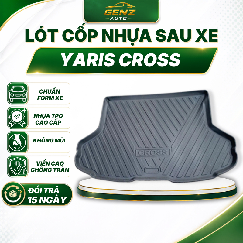 Lót cốp TOYOTA YARIS CROSS 2023 - NAY - Nhựa dẻo TPO Không mùi, Chuẩn khít form xe, Chống thấm nước, dễ vệ sinh