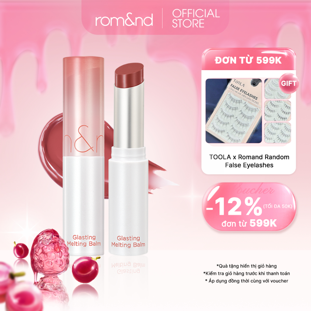 [Rom&nd x KOL] [Ve-easy] Son dưỡng màu tint Romand Glasting Melting Balm 3.5g