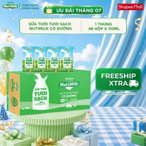Thùng 48 Hộp Sữa Tươi Tươi Sạch NutiMilk 110ml
