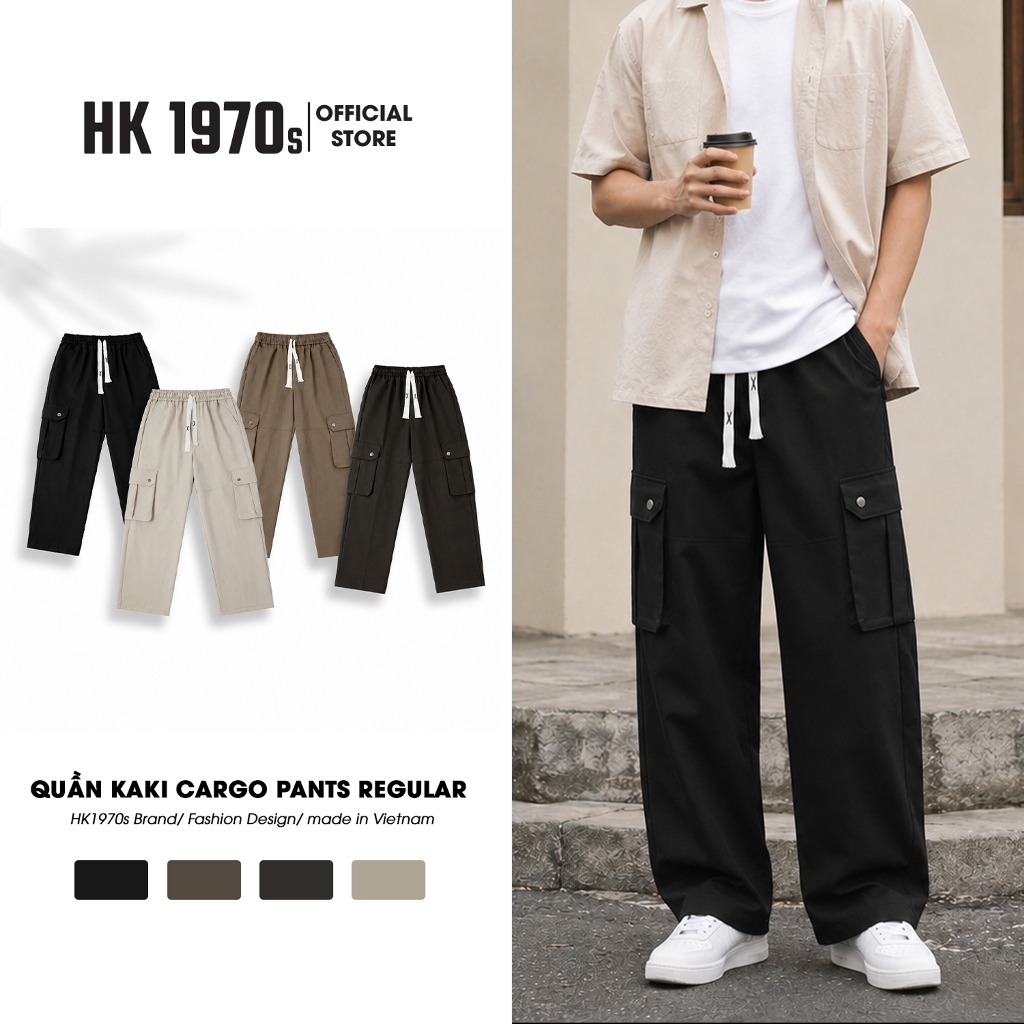 Quần Túi Hộp Ống Rộng Dáng Suông Vải Kaki Dày Quần Túi Hộp Phong Cách Hiphop Nam Nữ Q002