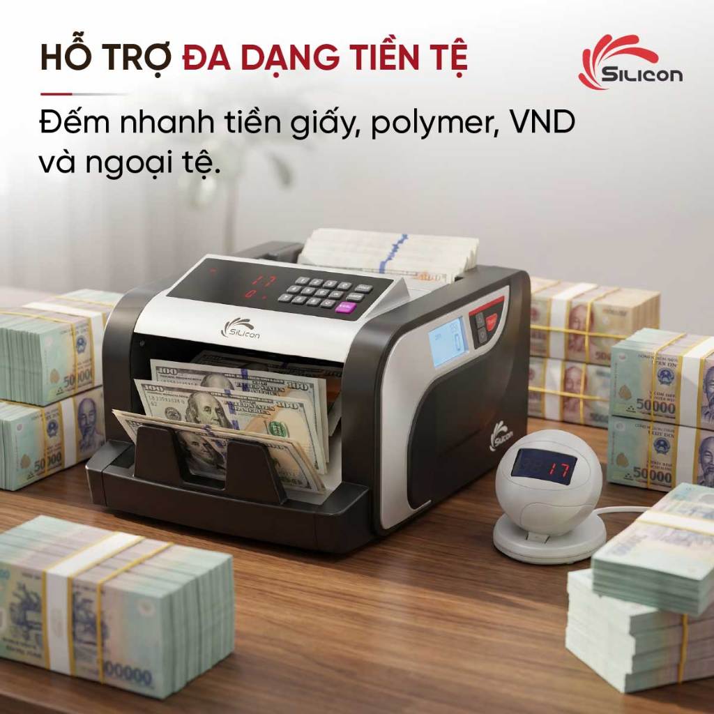 Máy đếm tiền Silicon MC-3600 chính hãng cao cấp phát hiện tiền giả, máy đếm tiền nhanh Nhập Khẩu