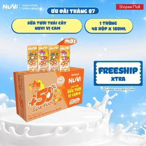 Thùng 48 Thức Uống Sữa Tươi Trái Cây Nuvi 180ml