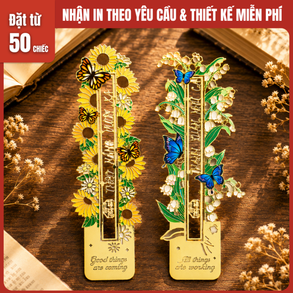 Bookmark Kim Loại Hoa Văn Vintage Xinh Xắn, Kẹp Sách Đánh Dấu Trang Học Sinh Sinh Viên CX660