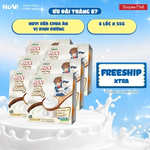 Combo 6 Lốc NuVi Sữa Chua Ăn Vị Dinh Dưỡng 55g/hộp