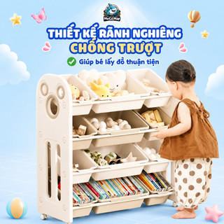 Kệ Đồ Chơi Pakey Nhựa Nguyên Sinh Dày Dặn, Kệ Đựng Đồ Bản Dày Chắc Chắn Nhiều Ngăn, Bảo Hành 2 Năm