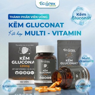 Kẽm Gluconat + Multi Vitamin Tăng Cường Sức Khỏe, Kiểm Soát Dầu Nhờn, Giảm Mụn, Đẹp Da - Túi 21 Viên