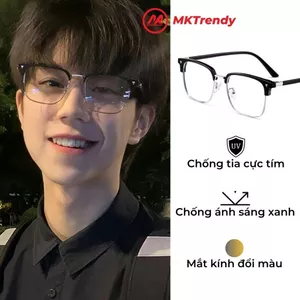 Kính đổi màu gọng nửa viền cao cấp X15 tặng túi đựng kính khăn lau kính