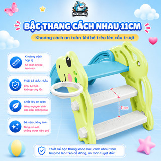 Cầu Trượt Cho Bé Khủng Long 2026 Có Thể Gấp Gọn - Cầu Trượt Cao Cấp Tặng Bóng Rổ, Siêu Chắc Chắn Bảo Hành 1 Năm