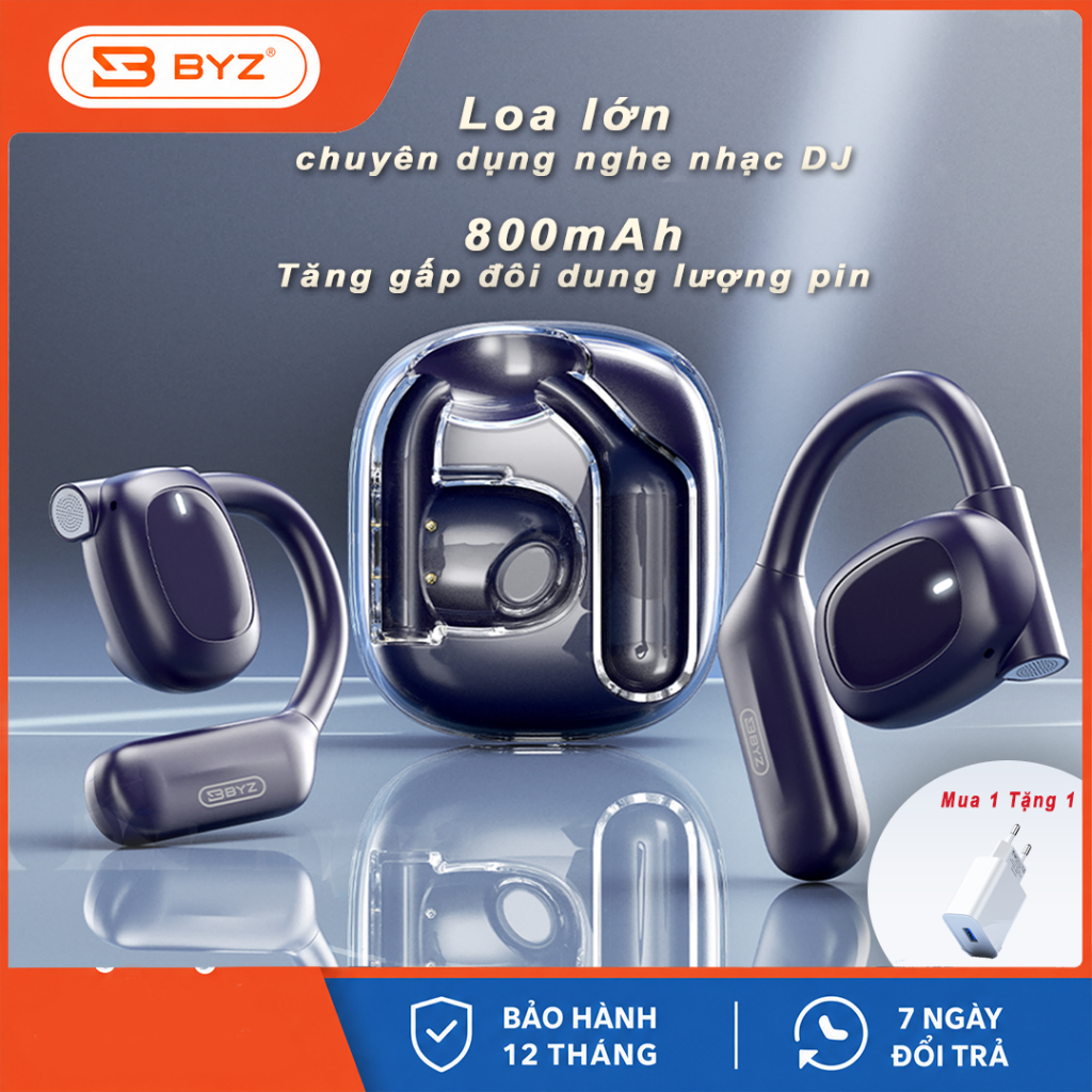 Tai Nghe Bluetooth BYZ S600, đeo tai không dây có micro chống ồn, Pin trâu