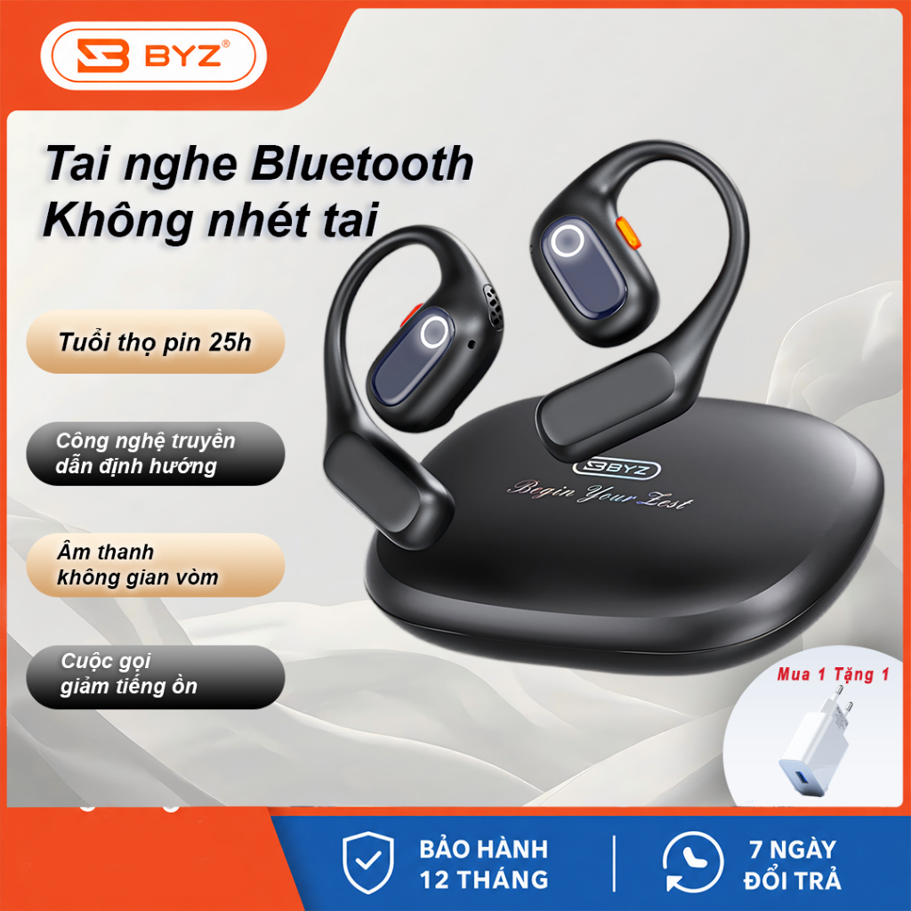Tai nghe bluetooth không dây không nhét tai BYZ S500 có micro âm thanh vòm
