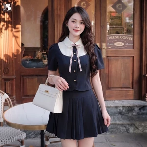 Set bộ Twentyfive phối cổ sơ mi cách điệu phong cách nữ tính, thanh lịch SAVH84