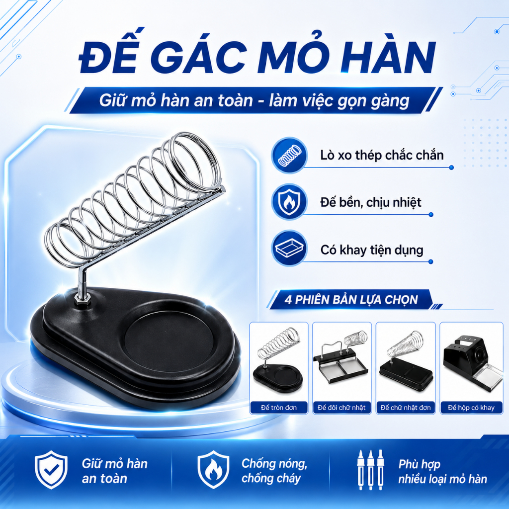 Đế gác mỏ hàn, giá đỡ tay hàn lò xo chịu nhiệt tốt, tiện lợi chắc chắn đảm bảo chất lượng ilinhkien.