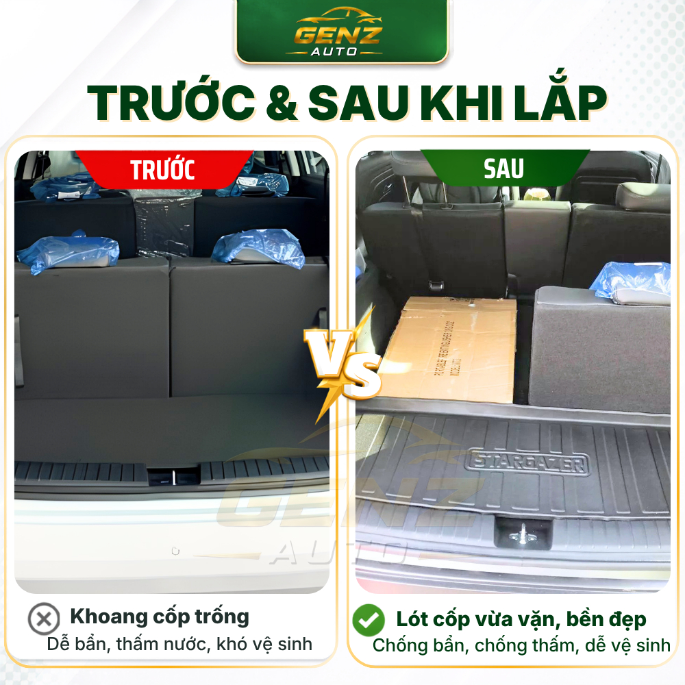 Lót cốp Hyundai Stargazer 2022 - Nay - Nhựa dẻo TPO Không mùi, Chuẩn khít form xe, Chống thấm nước, dễ vệ sinh
