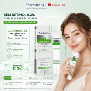 Kem dưỡng RETINOL 0.3 PHARMACERIS 40ml giảm lão hóa sớm, bong mịn, giảm mụn ẩn mụn viêm 40ml
