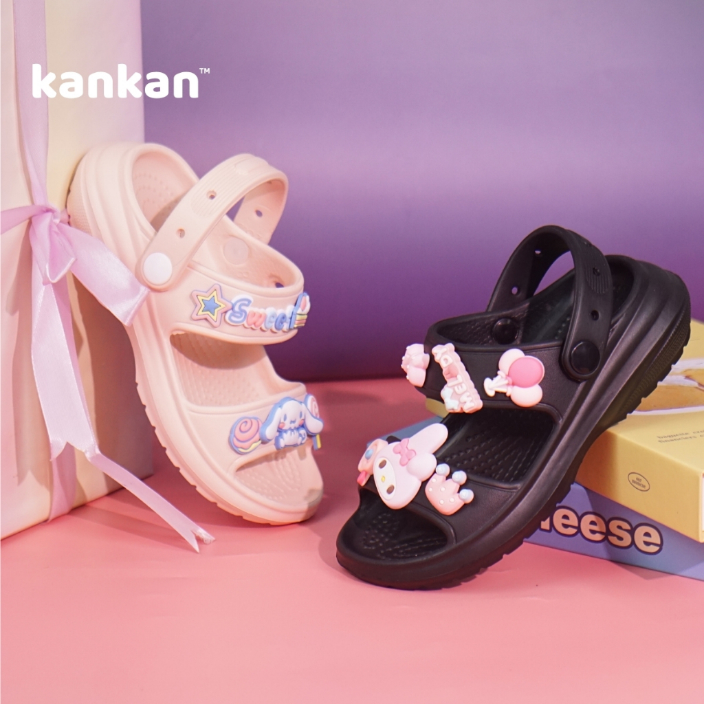 Sandal Quai Hậu Cho Bé Gái KanKanStore Dép Xăng Đan Trẻ Em Kuromi Kitty Melody Đáng Yêu KA150