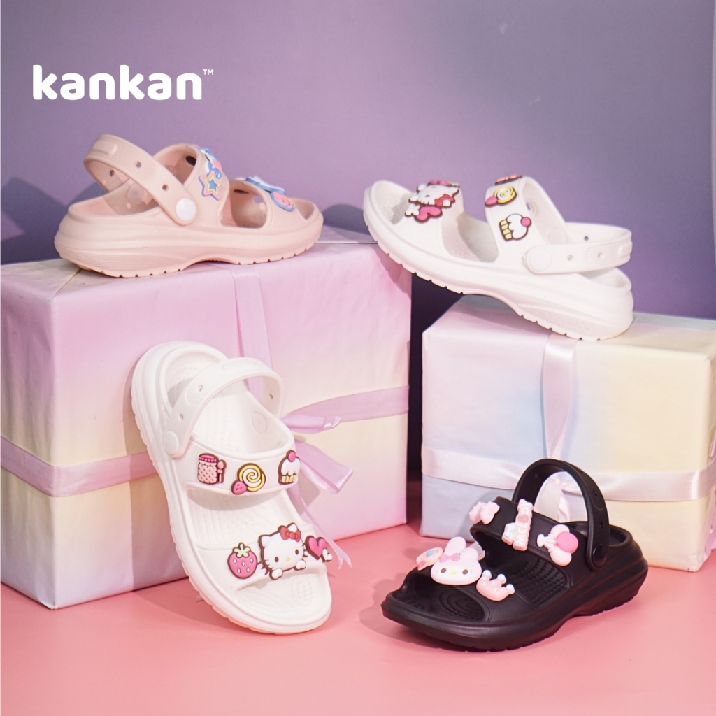 Sandal Quai Hậu Cho Bé Gái KanKanStore Dép Xăng Đan Trẻ Em Kuromi Kitty Melody Đáng Yêu KA150