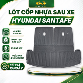 Lót cốp Hyundai Santafe 2025 - Nay - Nhựa dẻo TPO Không mùi, Chuẩn khít form xe, Chống thấm nước