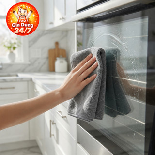 Set 50 Khăn Lau Đa Năng Sợi Than Tre Siêu Thấm Kháng Khuẩn - Không Xơ Vải 25x25cm