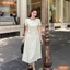 Đầm thiết kế BEMINE cổ tròn in bi dáng chữ A phù hợp đi làm-B528