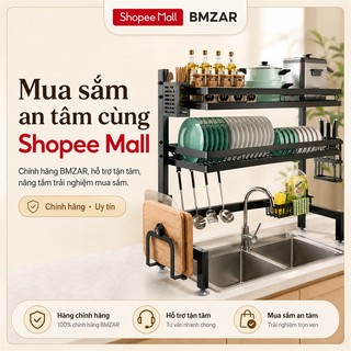 BMZAR Kệ đựng bát đĩa Trên Bồn Rửa Bát Cao Cấp Kệ để bát đĩa Trên Bồn Rửa 55-125cm Kệ để bát inox 304