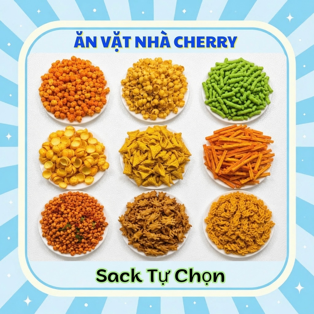Combo Snack Tự Chọn 10 Món - Đồ Ăn Vặt Hot Trend - Bim Bim, Phô Mai, Bạch Tuộc Nướng, Đậu Hà Lan