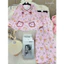 Pizama TD tole cổ bèo đính nơ viền màu túi dáng babydoll