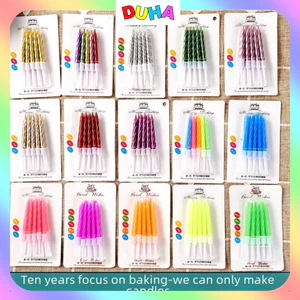 Combo 100 vỉ nến xoắn loại ngắn trang trí bánh kem sinh nhật (vỉ 10 que) DUHA 043