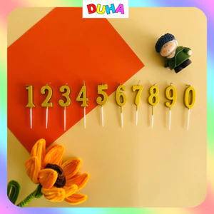 COMBO 50 Nến Số Sinh Nhật Nhũ Vàng Trang Trí Bánh – Nến Số Bánh Sinh Nhật DUHA 044