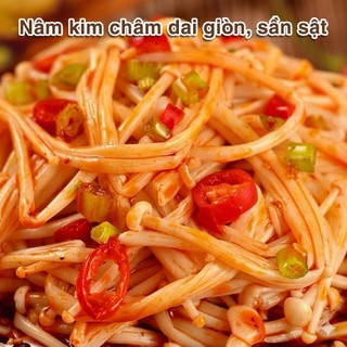 Nấm Kim Châm, Nấm Bào Ngư Ăn Liền, Đồ Ăn Vặt Cay Nhẹ, Đóng Gói Tiện Lợi, Ăn Kèm Cơm, Mì Hoặc Lẩu Cực Ngon