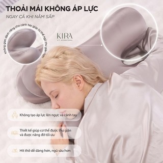 Gối Ngủ Công Thái Học KIRA Double H-Shape Memory Foam – Hỗ Trợ Cổ Vai Gáy, Giảm Tê Tay, Thoải Mái Khi Ngủ Nghiêng
