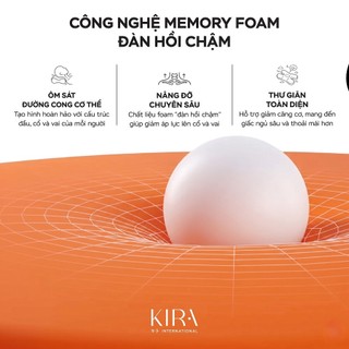 Gối Ngủ Công Thái Học KIRA Double H-Shape Memory Foam – Hỗ Trợ Cổ Vai Gáy, Giảm Tê Tay, Thoải Mái Khi Ngủ Nghiêng