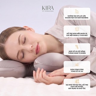 Gối Ngủ Công Thái Học KIRA Double H-Shape Memory Foam – Hỗ Trợ Cổ Vai Gáy, Giảm Tê Tay, Thoải Mái Khi Ngủ Nghiêng