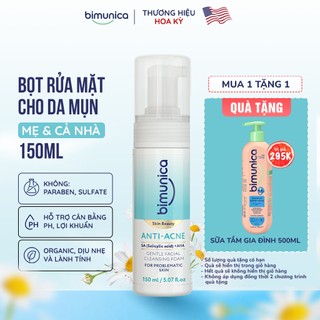 Bọt Rửa Mặt Cho Da Mụn BIMUNICA GENTLE FOAMING CLEANSER FOR ACNE-PRONE SKIN 150ML