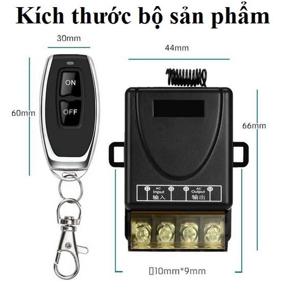 Bộ công tắc bật tắt máy bơm,động cơ từ xa 100m RF 30A, 220V công suốt 3000w, RF 433 MHz học lệnh 4 chế độ.